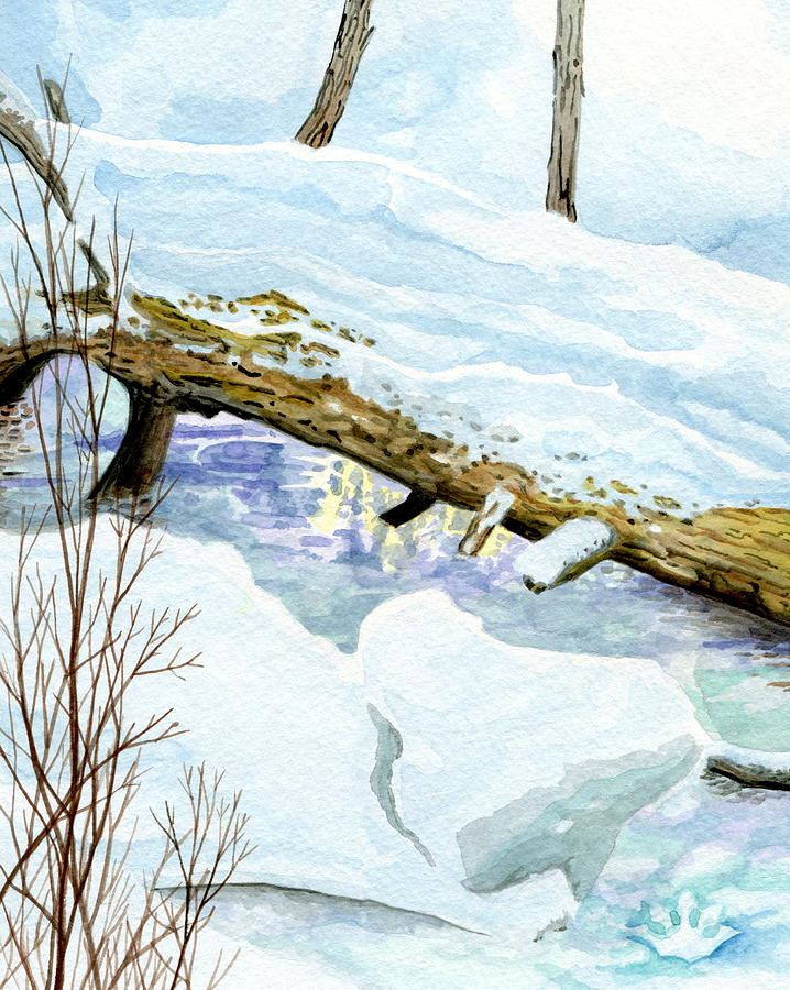 Frozen River Painting by Harry Moulton