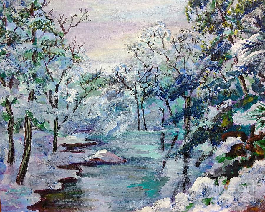 Frozen stream Painting by Saga Sabin