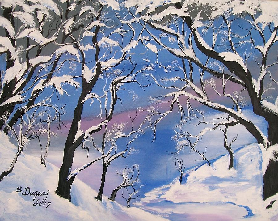 Frozen Tranquility  Painting by Sharon Duguay