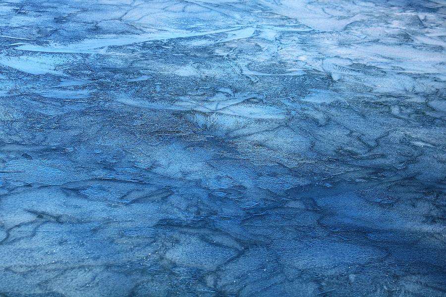 Frozen Water Blue Abstract Photograph by Sheila Brown