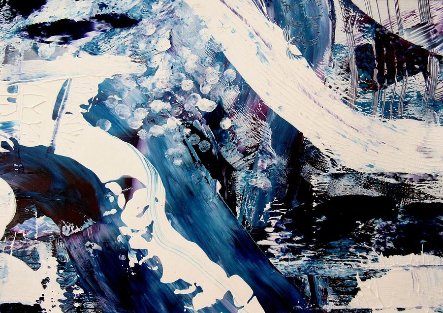 Frozen Waterfall Painting by Louise Adams