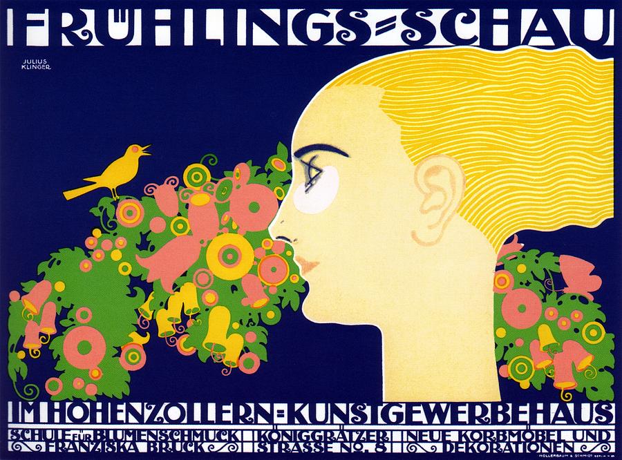 Fruhlings Schau - Spring Show - Arts and Crafts Fair - Vintage German Exposition Poster Mixed Media by Studio Grafiikka