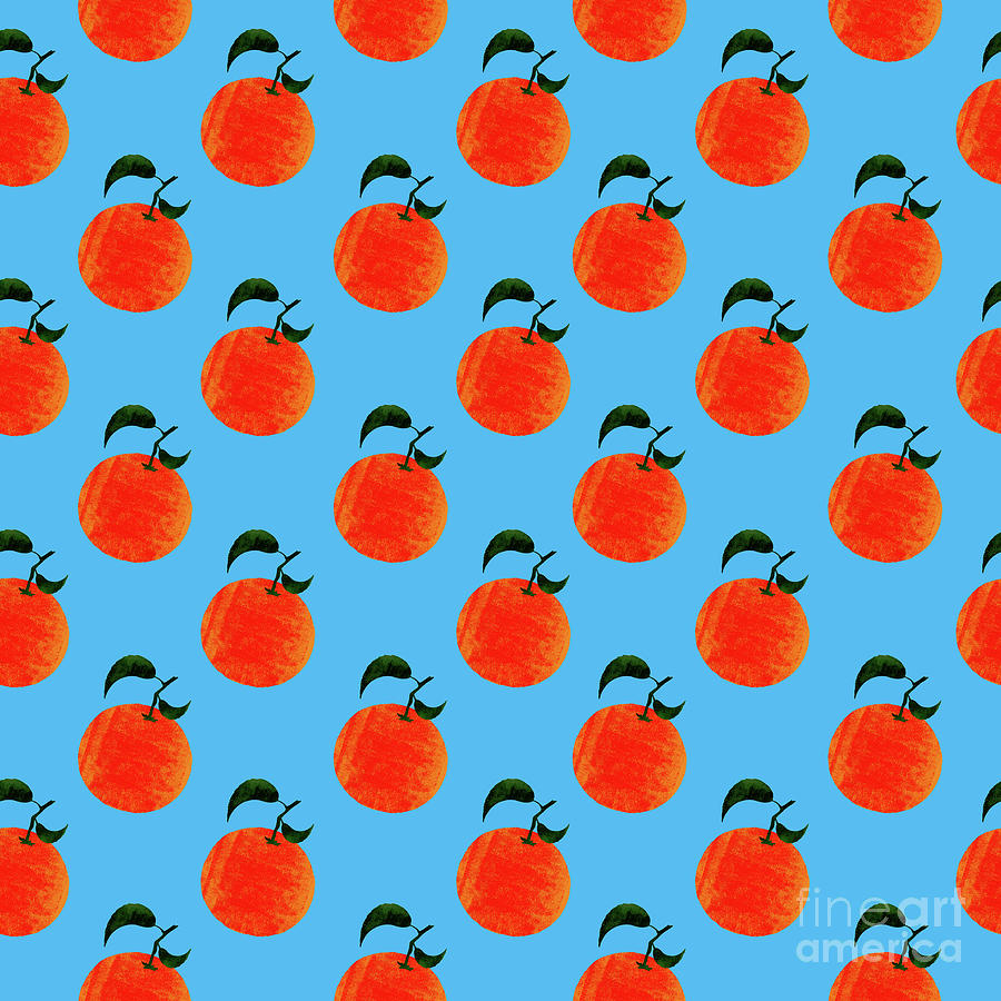 Vintage Digital Art - Fruit 01_Orange_Pattern by Bobbi Freelance
