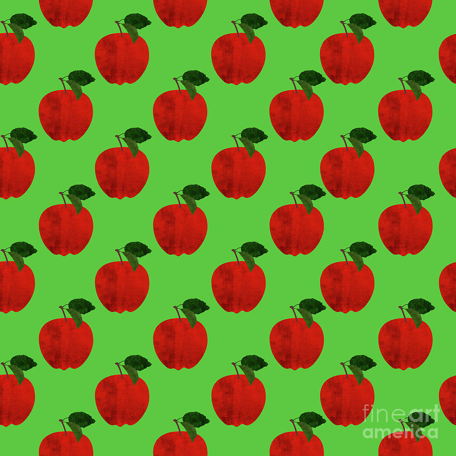 Vintage Digital Art - Fruit 02_Apple_Pattern by Bobbi Freelance