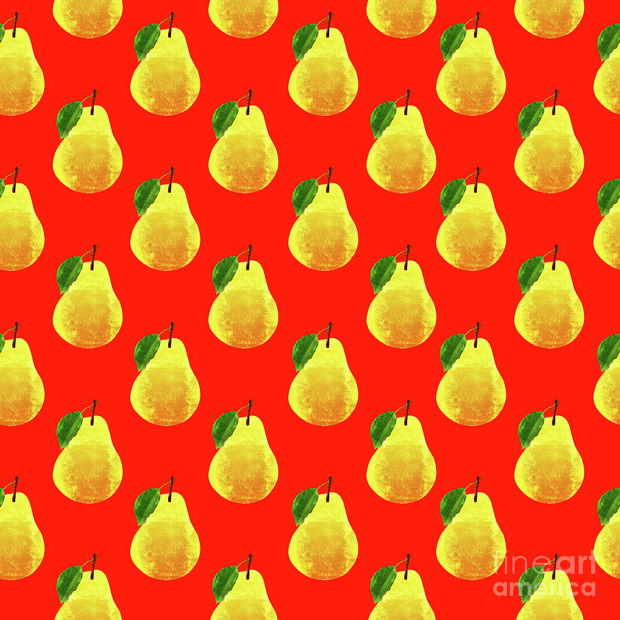 Vintage Digital Art - Fruit 03_Pear_Pattern by Bobbi Freelance