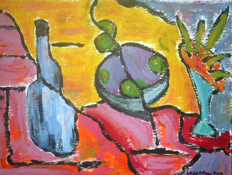 Fruit and bottle Painting by Mauro Longordo - Fine Art America