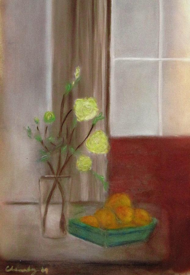 Fruit And Flowers Painting - Fruit and Flowers by Patricia Cleasby