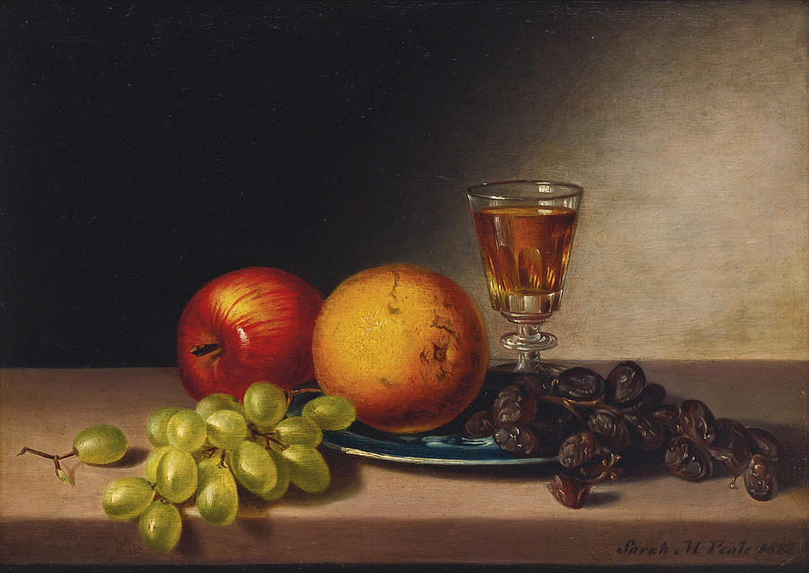 Fruit and Grapes Painting by Sarah Miriam Peale