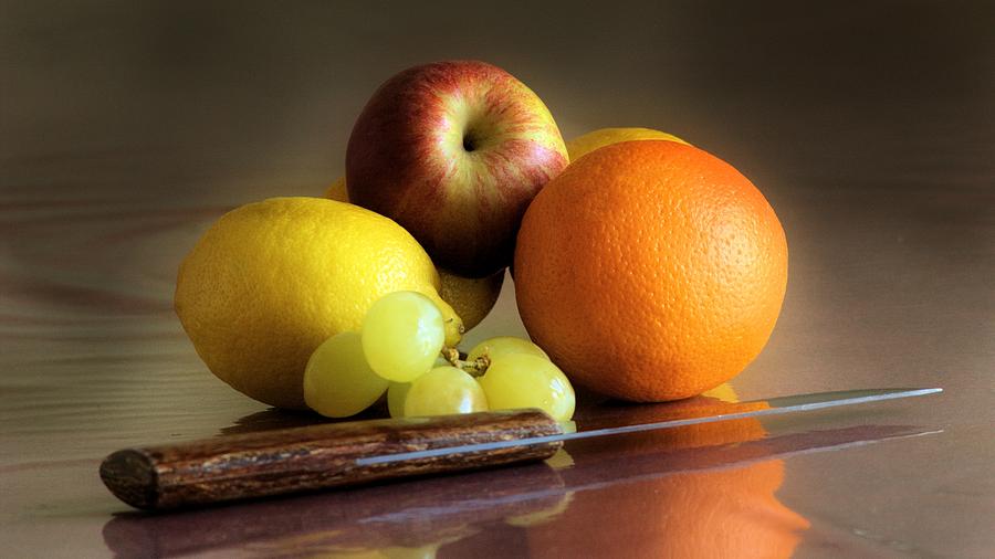 Still Life Photograph - Fruit and Knife by Russ Vickers