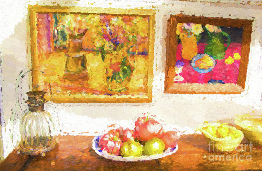 Fruit and paintings Photograph by Sheila Smart Fine Art Photography