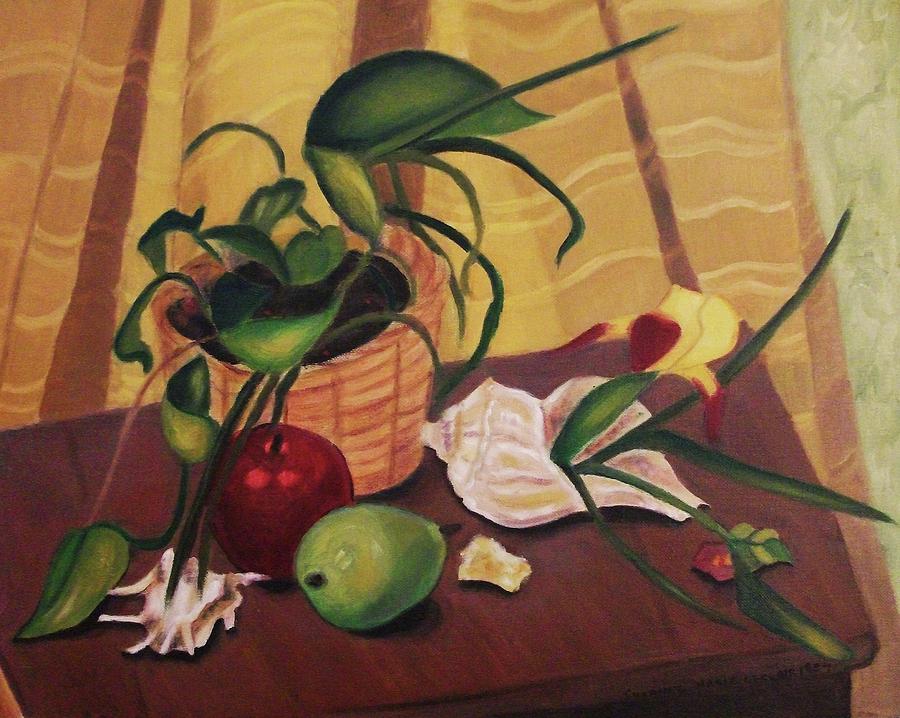 Still Life Painting - Fruit and Plant by Suzanne  Marie Leclair