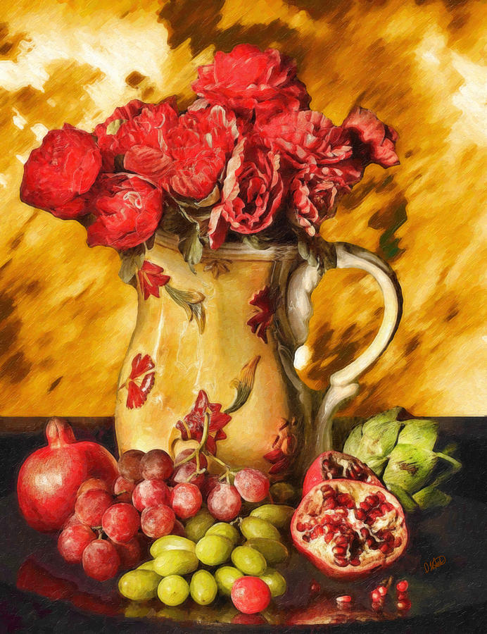 Fruit and Roses STL565482 Painting by Dean Wittle