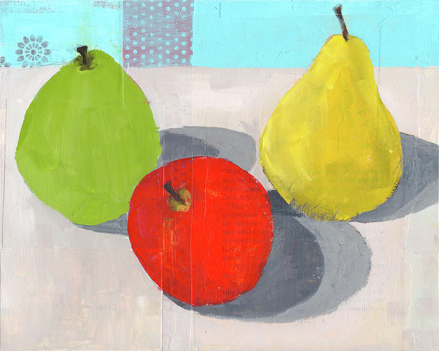 Still Life Painting - Fruit And Shadows by Laurie Breen