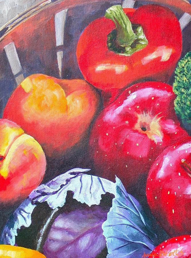 Fruit Basket Painting By Anna Roberts - Pixels