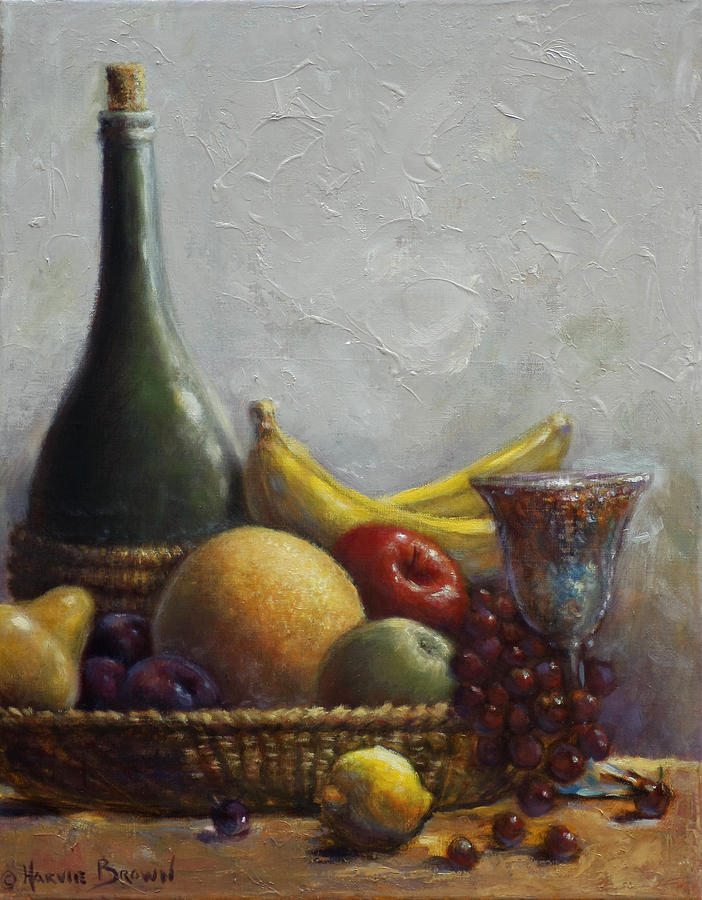 Fruit Basket Painting by Harvie Brown