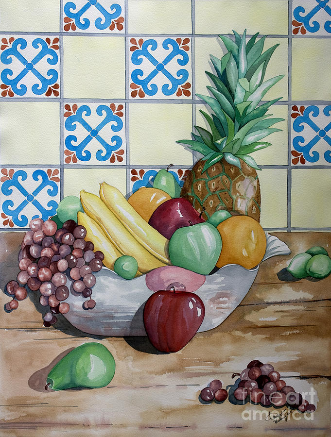 Apple Painting - Fruit Bowl by Kandyce Waltensperger