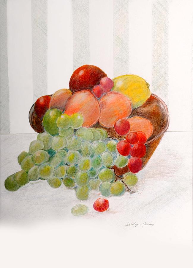 Fruit Bowl Drawing by Shirley Lawing - Pixels