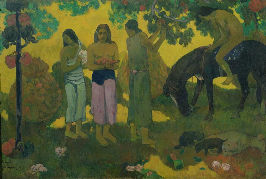 Paul Gauguin Painting - Fruit Gathering by Paul Gauguin