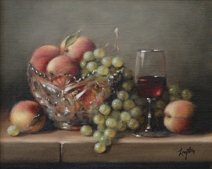 Still Life Painting - Fruit in a Crystal Bowl by Shelley  Thayer Layton
