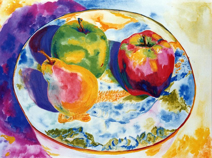 Fruit in Chinese Bowl Painting by Lisa Boyd