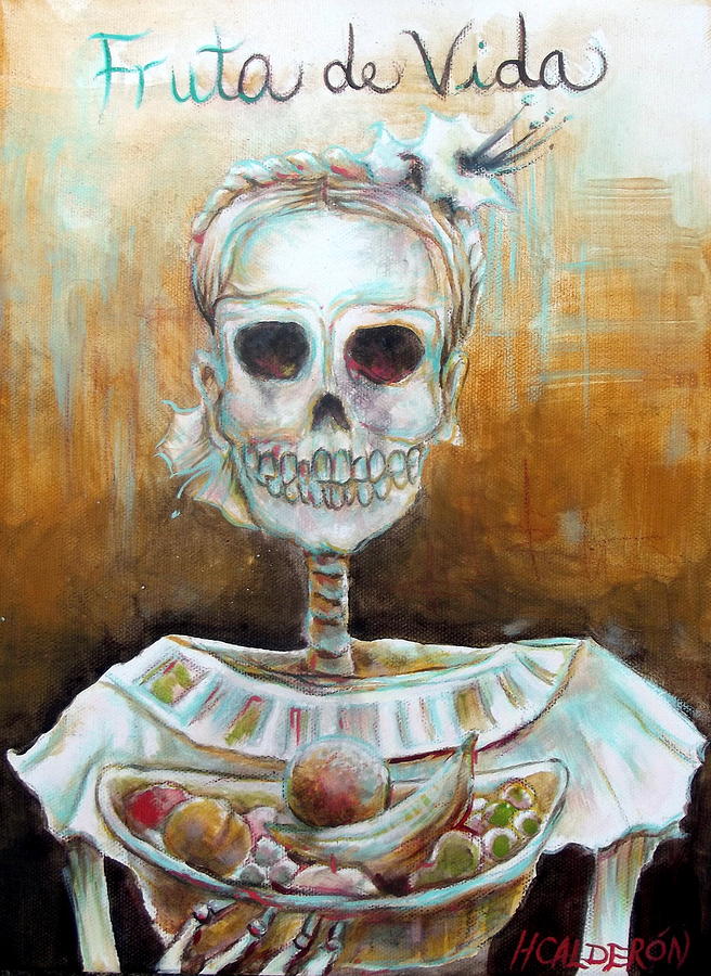 Skeleton Painting - Fruit of Life by Heather Calderon