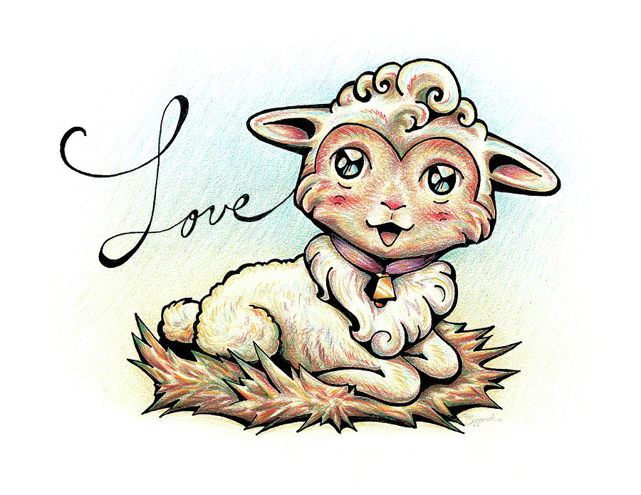 Inspirational Animal LAMB Drawing by Sipporah Art and Illustration
