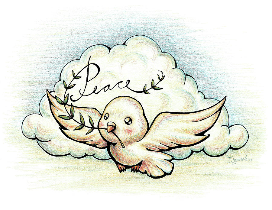 Inspirational Animal DOVE Drawing by Sipporah Art and Illustration