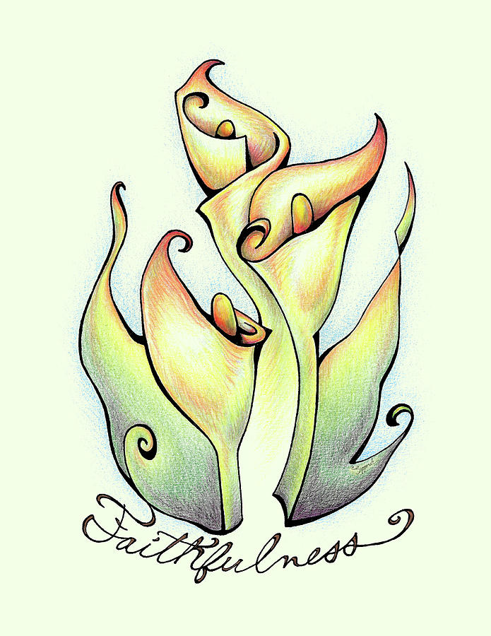 Inspirational Flower ARUM LILY Drawing by Sipporah Art and Illustration