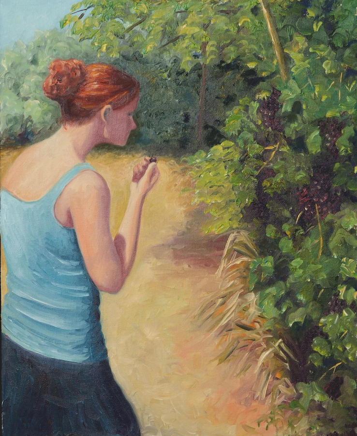 Grapes Painting - Fruit of the Vine by Biki Chaplain Grapes Painting - Fruit of the Vine by Biki Chaplain