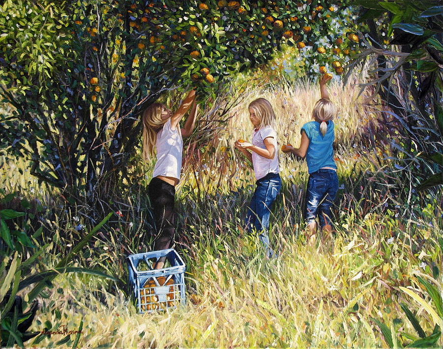 Landscape Painting - Fruit Pickin by Amanda Russian