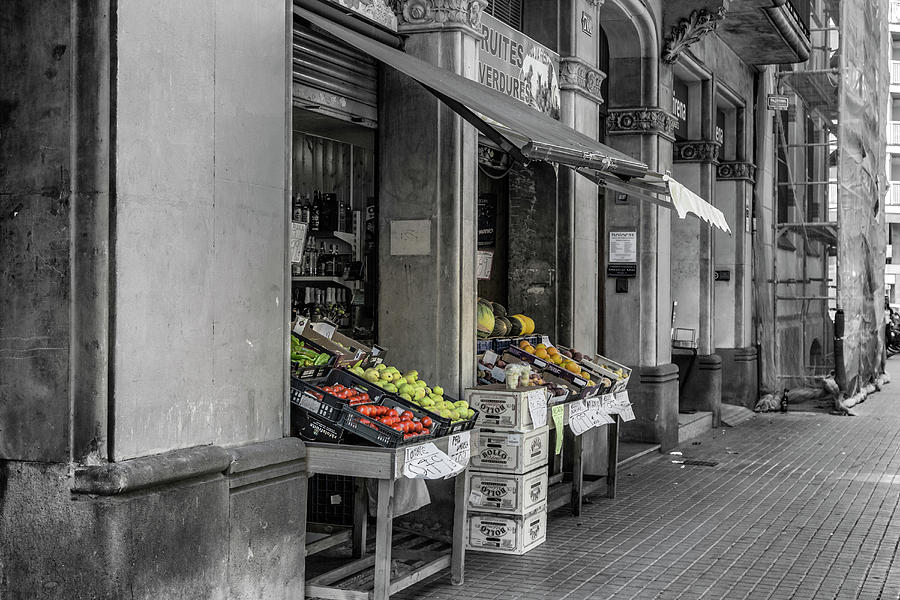 Fruit Stall - Barcelona Photograph by Georgia Clare