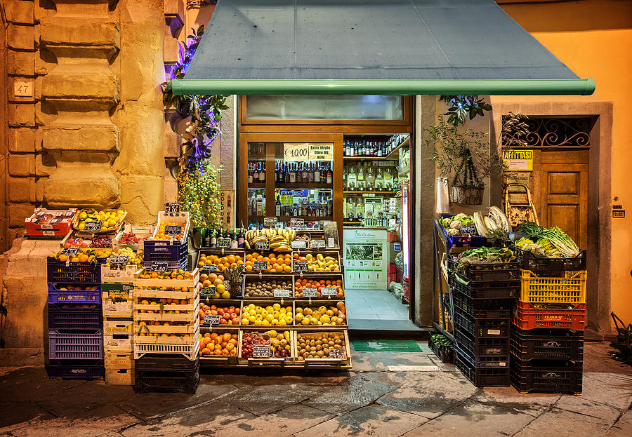 Fruit stand in Tuscany Photograph by Al Hurley