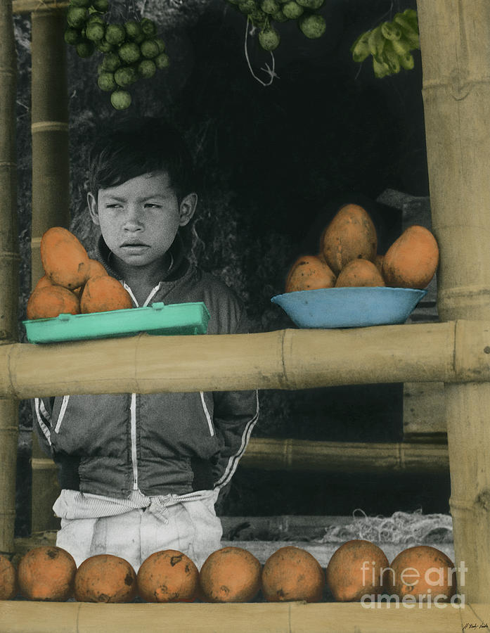 Fruit Vendor-Signed-#061 Photograph by J L Woody Wooden