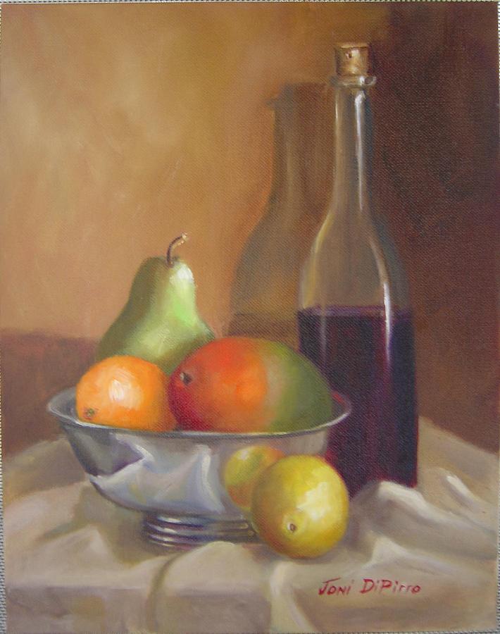 Fruit with Bottle of wine Painting by Joni Dipirro - Fine Art America