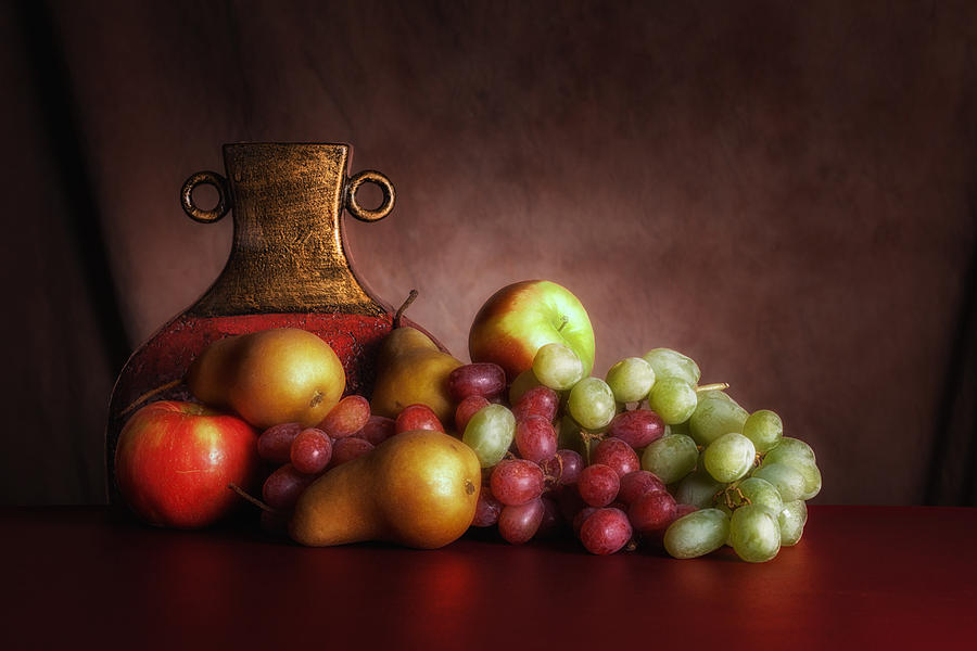 Apple Photograph - Fruit With Vase by Tom Mc Nemar