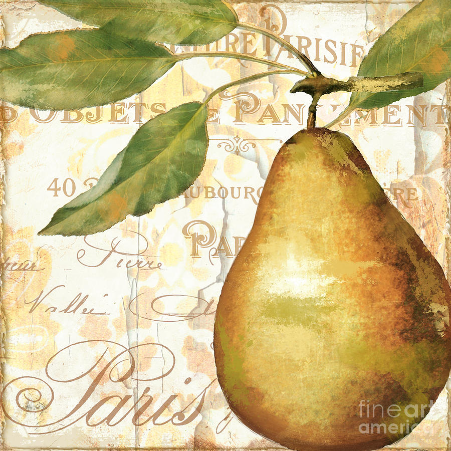 Fruits dOr Golden Pear Painting by Mindy Sommers