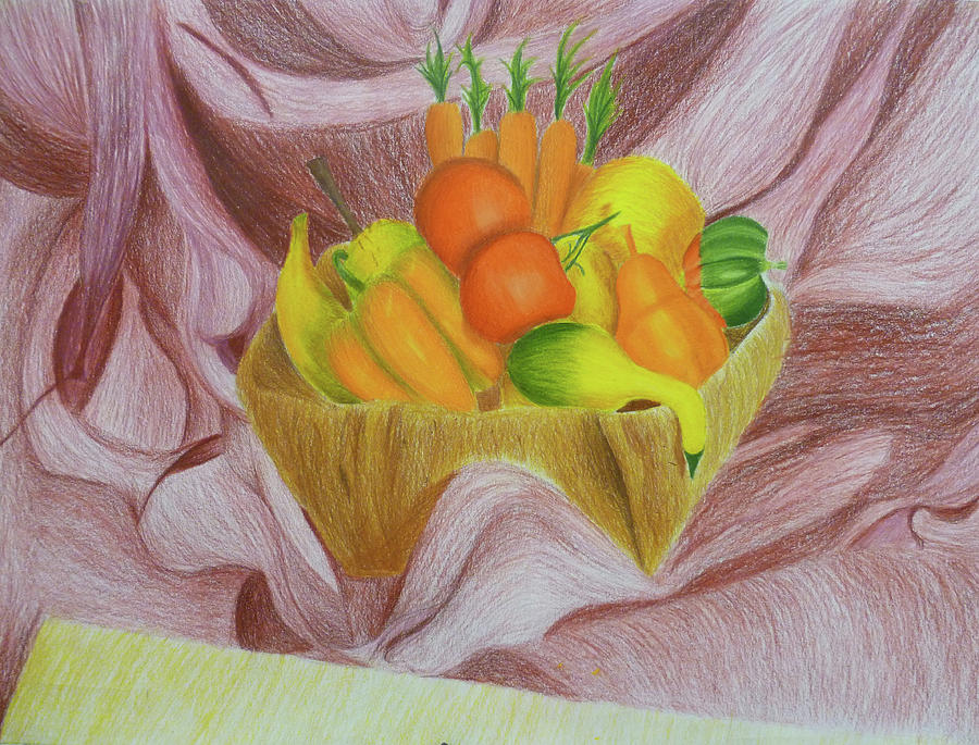 Fruits still life Drawing by Jessica Paternoster - Fine Art America