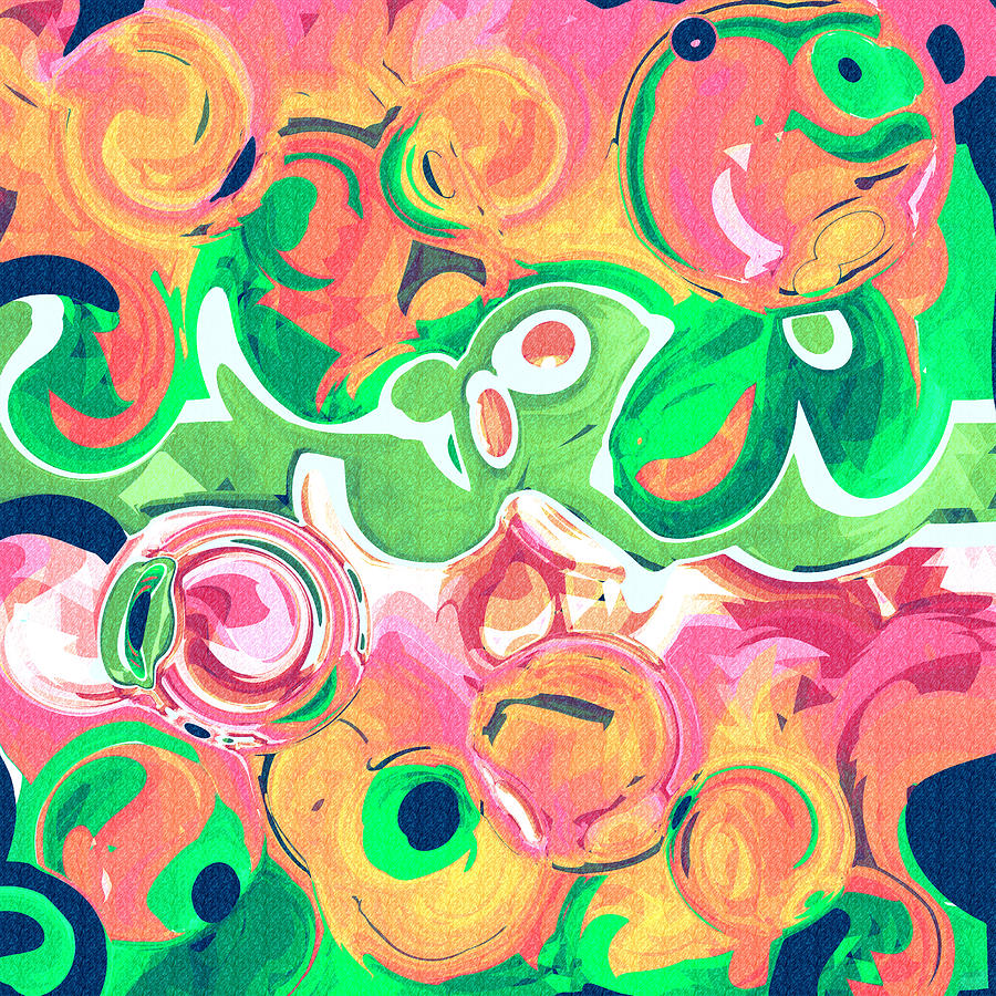 Abstract Digital Art - Fruity Swirls Abstract Design by Laura Haro