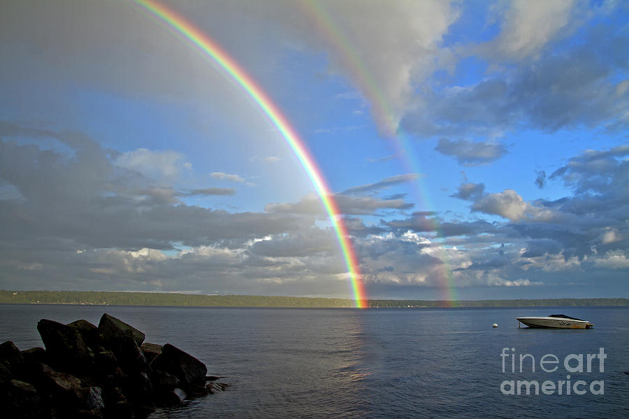 Frye Island Rainbow Photograph by Butch Lombardi