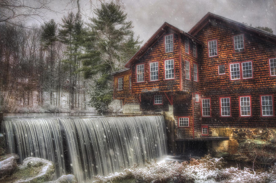 Fryes Measure Mill - Winter in New England Photograph by Joann Vitali