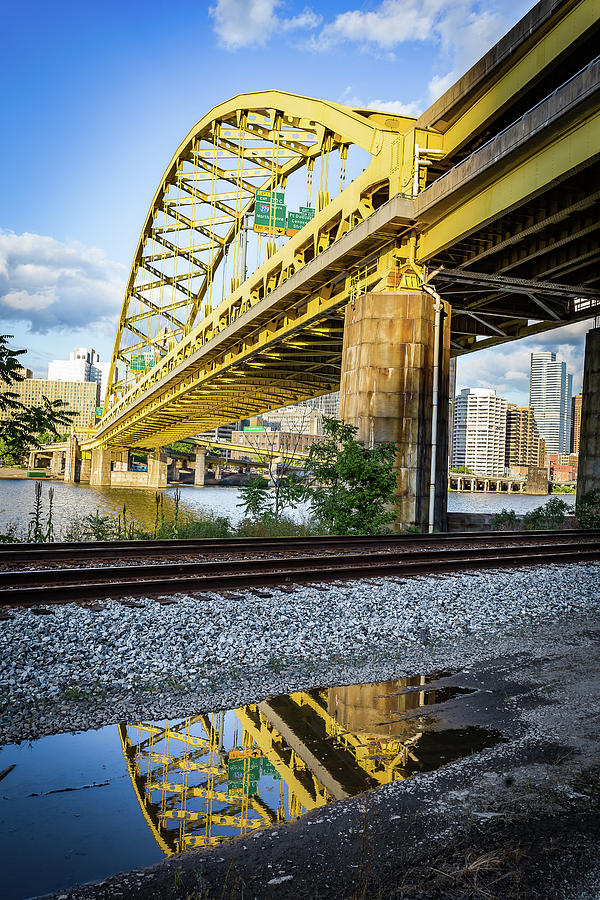 Pittsburgh Photograph - Ft. Pitt Bridge Reflection by John Duffy