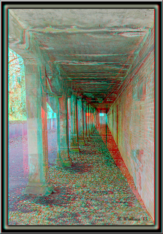 Battery Photograph - Ft. Howard Pk- Tunnel Effect - Use Red-Cyan 3D Glasses by Brian Wallace