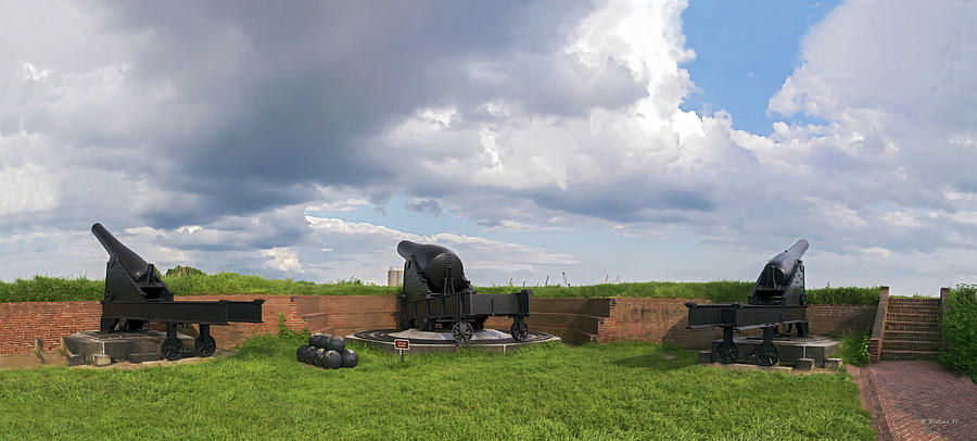 Ft McHenry Cannons - Pano Photograph by Brian Wallace