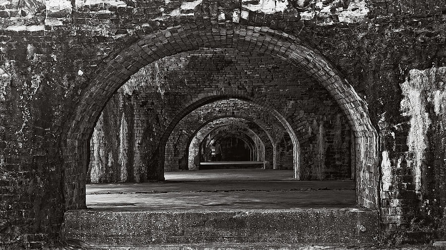 Ft. Pickens Arches BW Photograph by George Taylor