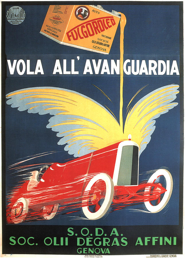 Fucgoroceo Vola Allavanguardia - Engine Oil - Vintage Advertising Poster Mixed Media