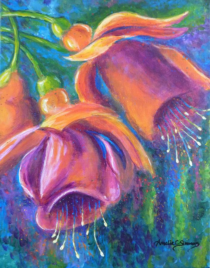 Fuchsia Painting by Amelie Simmons