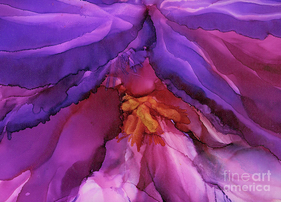 Abstract Painting - Fuchsia Flower by Ellen Jane