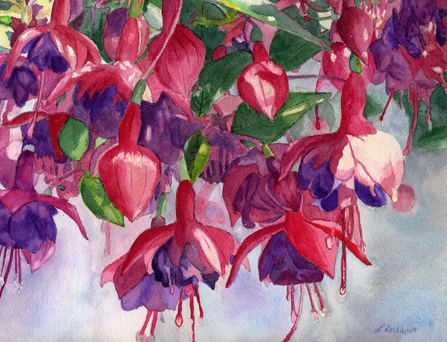 Fuchsia Frenzy Painting by Lynne Reichhart