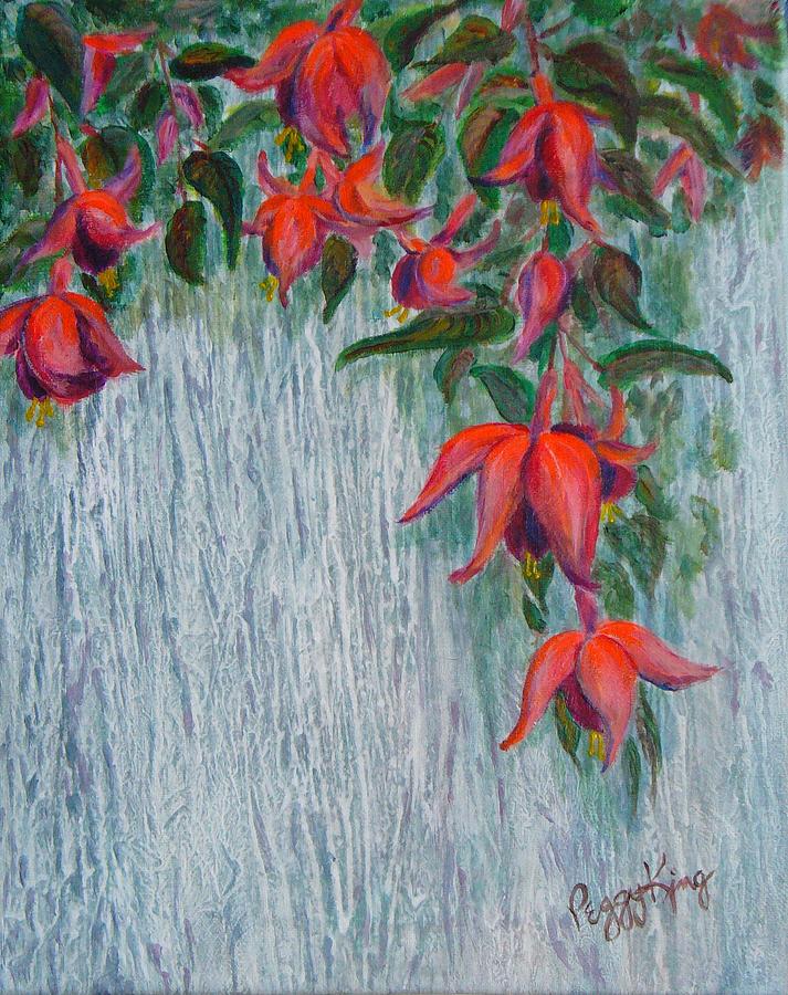 Flower Painting - Fuchsia on the fence by Peggy King