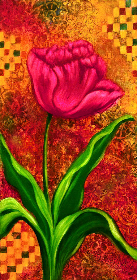 Tulip Painting - Fuchsia Tulip by Lynn Lawson Pajunen Tulip Painting - Fuchsia Tulip by Lynn Lawson Pajunen